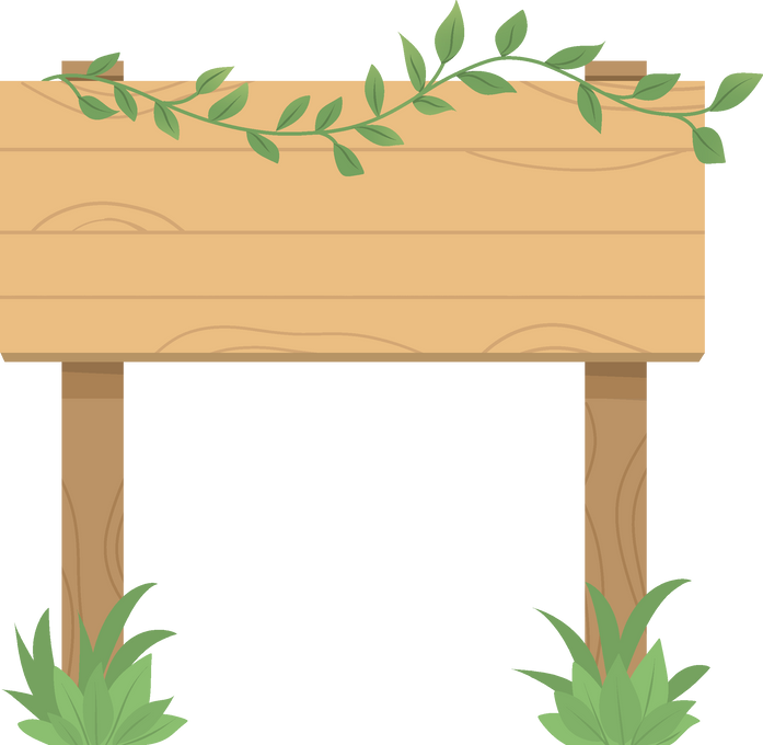 Wooden board with leaves